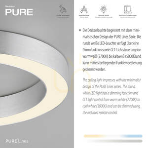 PURE LINES ROUND 6310-95 mennyezeti lámpa, ezüst, 1xLED small 3