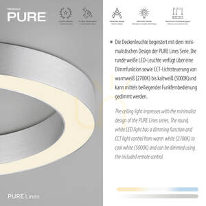 PURE LINES ROUND 6310-95 mennyezeti lámpa, ezüst, 1xLED small 4