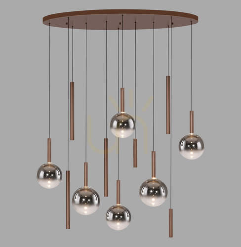 Jelölje be BOWL 2288-23 függesztett lámpa, barna, 12xLED