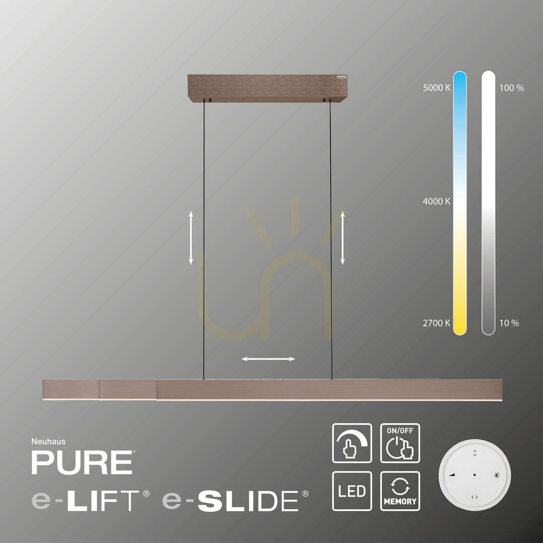 Jelölje be PURE MOTO-RISE 2545-34 barna, 3xLED-es függesztett lámpa PURE MOTO-RISE 2545-34 barna, 3xLED-es függesztett lámpa