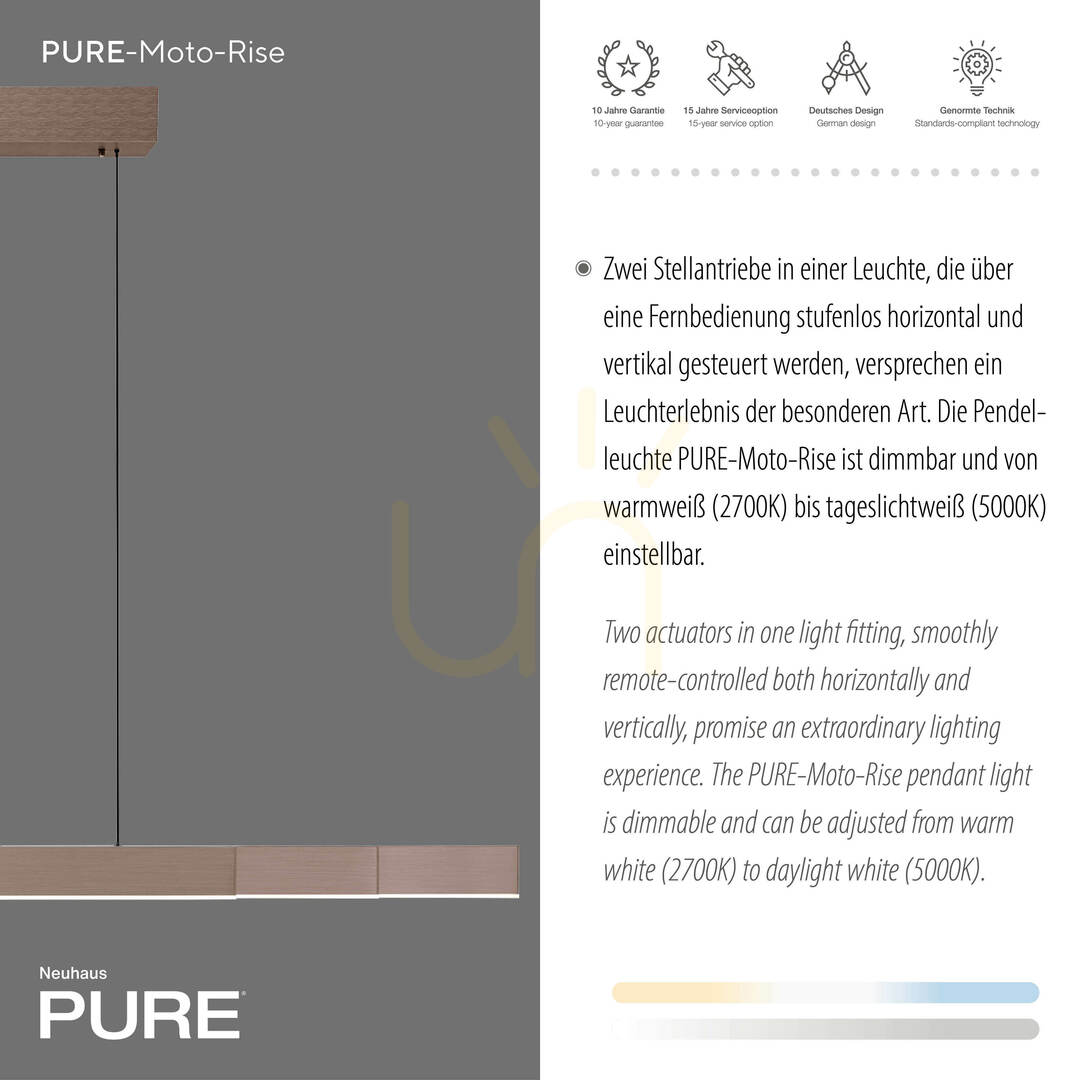 Kijelző PURE MOTO-RISE 2545-34 barna, 3xLED-es függesztett lámpa PURE MOTO-RISE 2545-34 barna, 3xLED-es függesztett lámpa