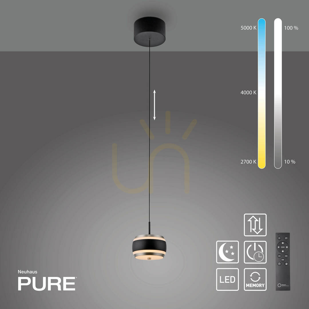 Kilátás PURE FALLING RINGS 2503-18 Fekete 1xLED függesztett lámpa PURE FALLING RINGS 2503-18 Fekete 1xLED függesztett lámpa
