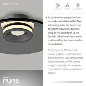 PURE MOON 6094-15 mennyezeti lámpa, szürke, 2xLED small 4