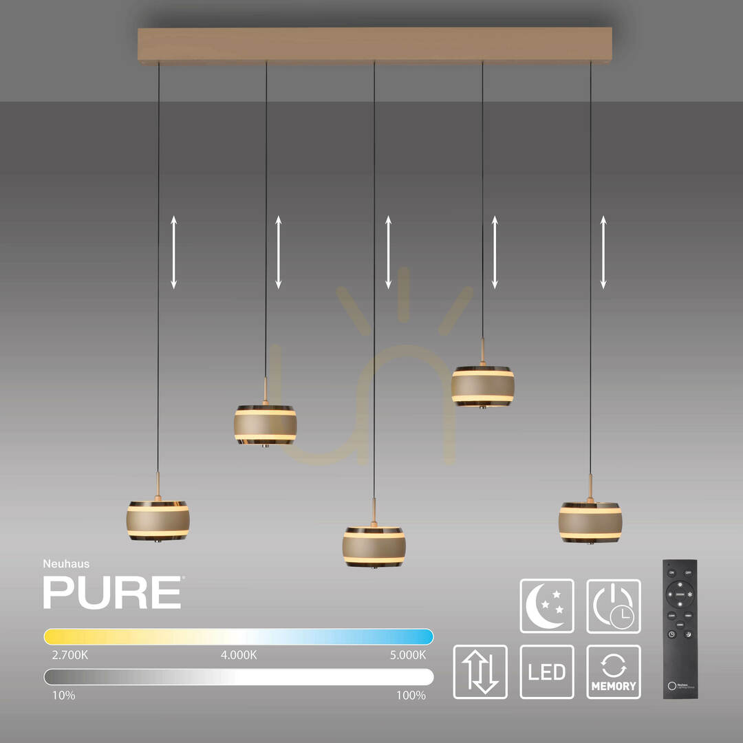 Kilátás PURE FALLING RINGS 2504-97 Barna 5xLED függesztett lámpa PURE FALLING RINGS 2504-97 Barna 5xLED függesztett lámpa