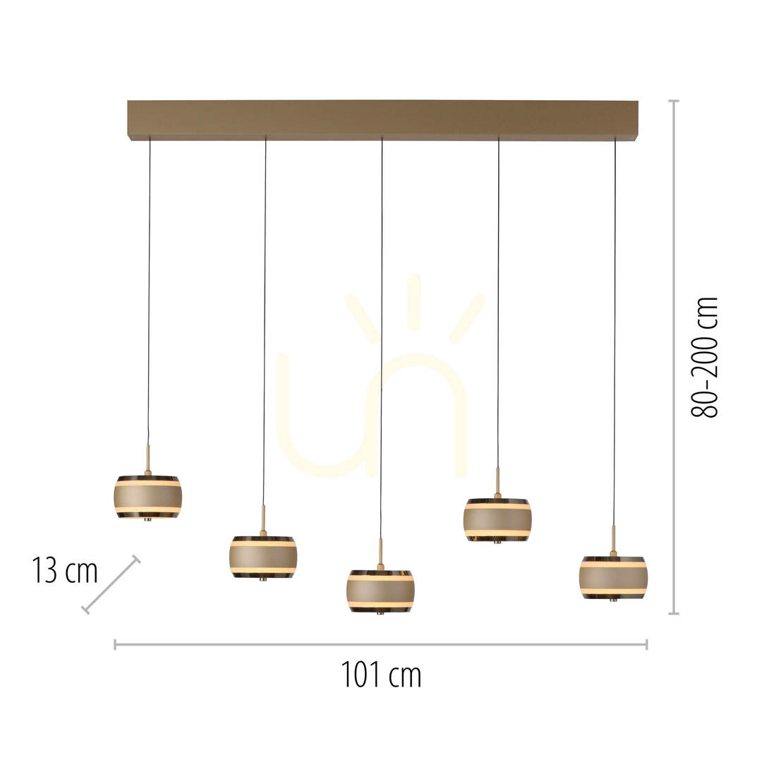 Előnézet PURE FALLING RINGS 2504-97 Barna 5xLED függesztett lámpa PURE FALLING RINGS 2504-97 Barna 5xLED függesztett lámpa