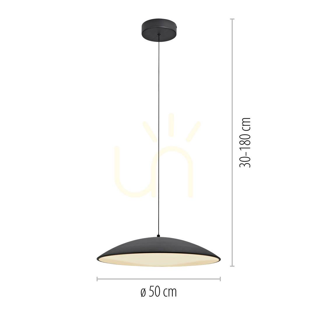 Előnézet LENTE14607-18 Fekete, 1xLED-es függesztett lámpa LENTE14607-18 Fekete, 1xLED-es függesztett lámpa