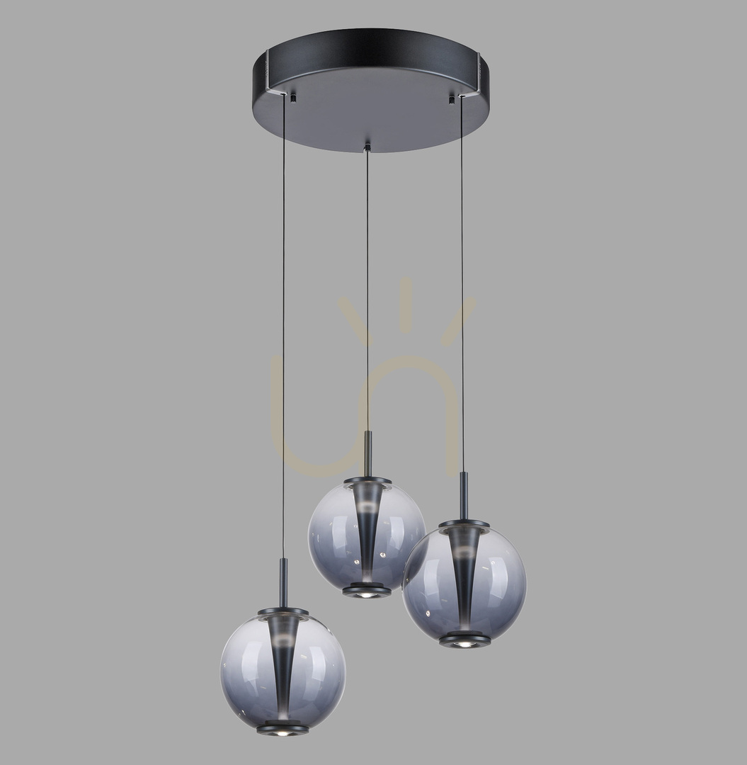 PURE E-Infinity 2222-15 szürke, 3 LED-es függesztett lámpa