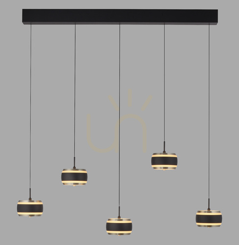 Jelölje be PURE FALLING RINGS 2504-18 Fekete 5xLED-es függesztett lámpa