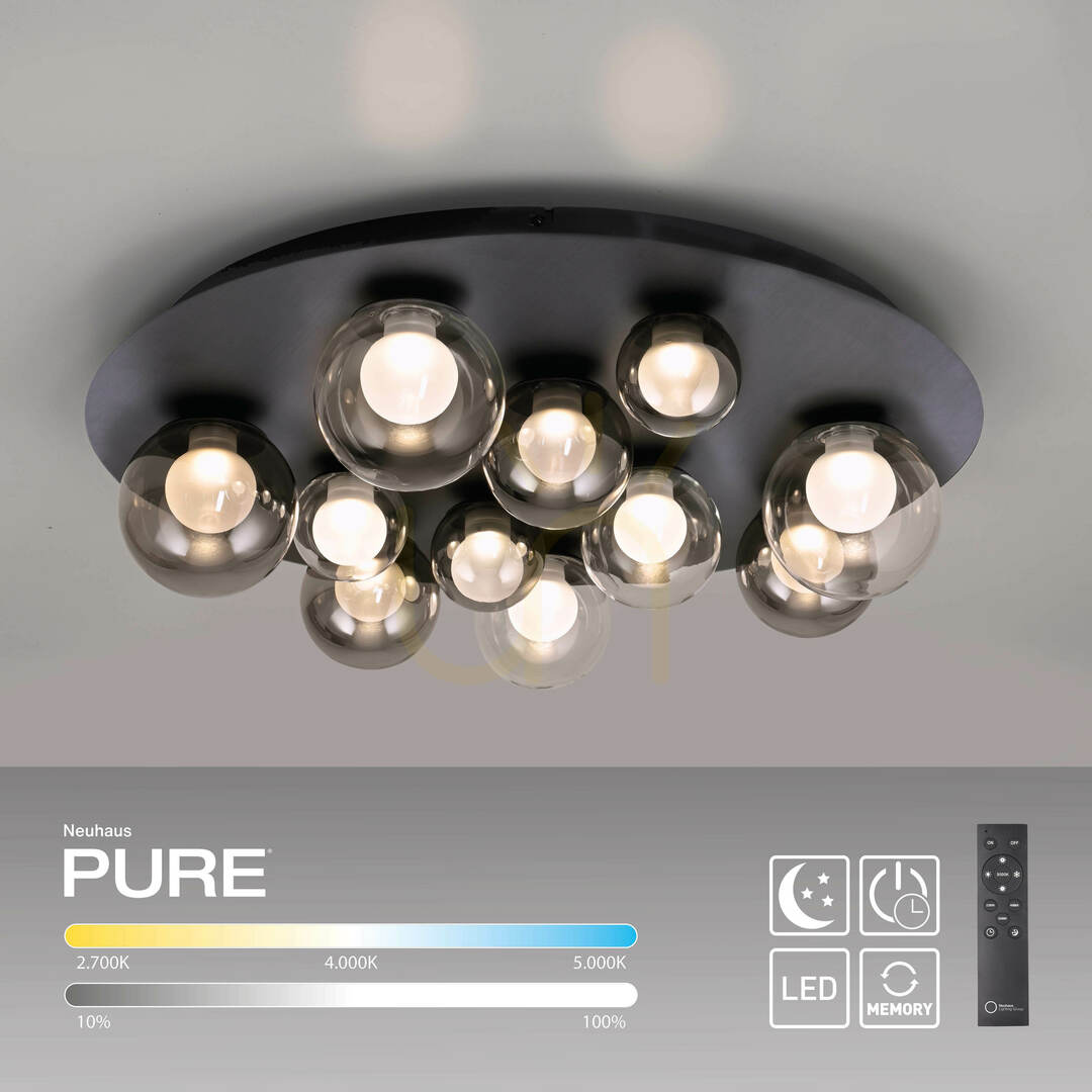 Kilátás PURE POPUP 6588-15 mennyezeti lámpa, szürke, 11 LED PURE POPUP 6588-15 mennyezeti lámpa, szürke, 11 LED