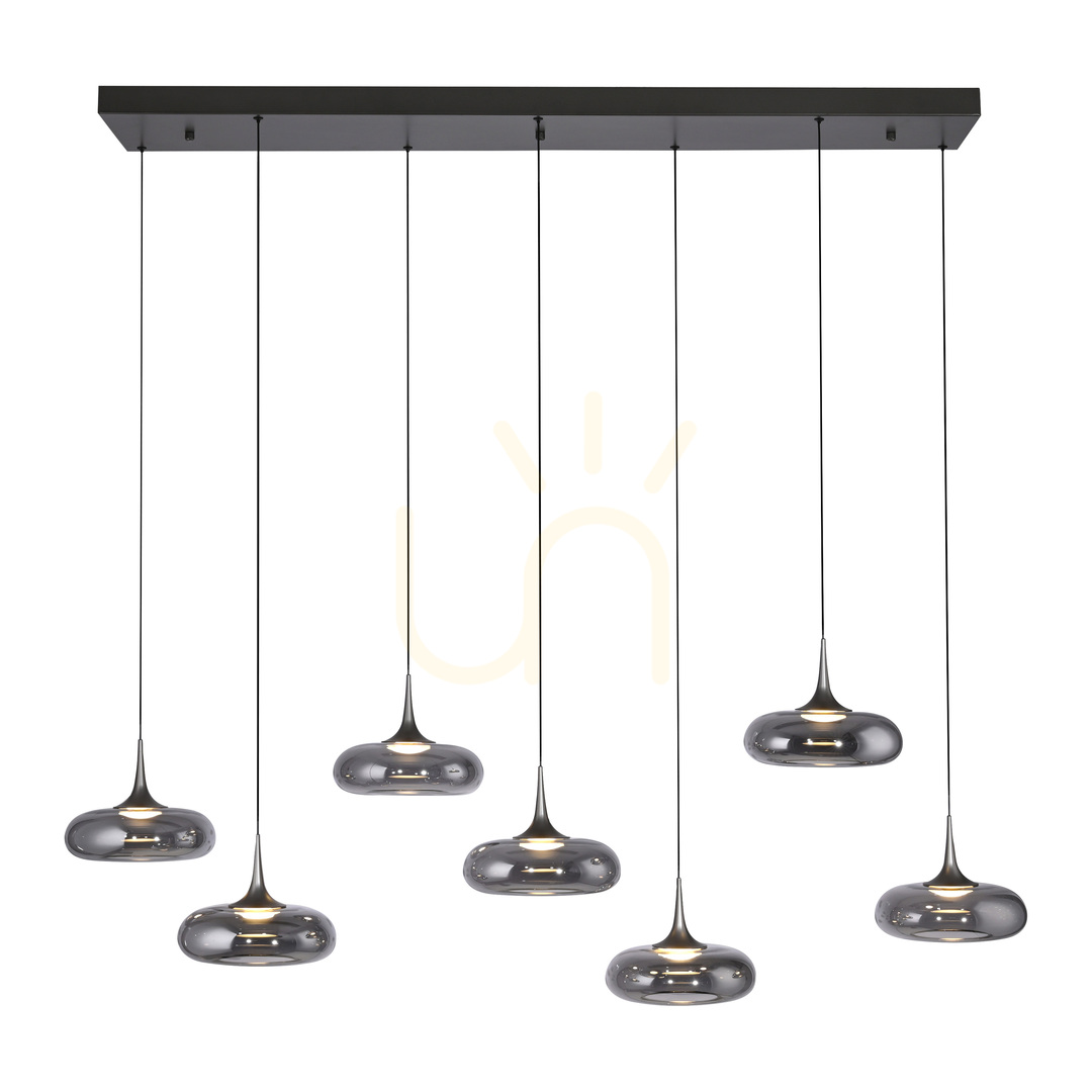 Előnézet POSH 15695-15 szürke, 7 LED-es függesztett lámpa POSH 15695-15 szürke, 7 LED-es függesztett lámpa