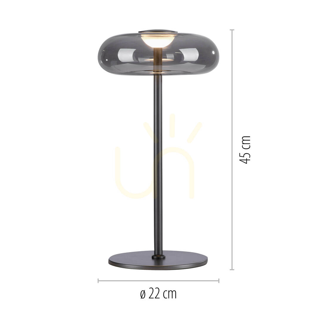 Kijelző POSH 15697-15 asztali lámpa, szürke, 1xLED POSH 15697-15 asztali lámpa, szürke, 1xLED
