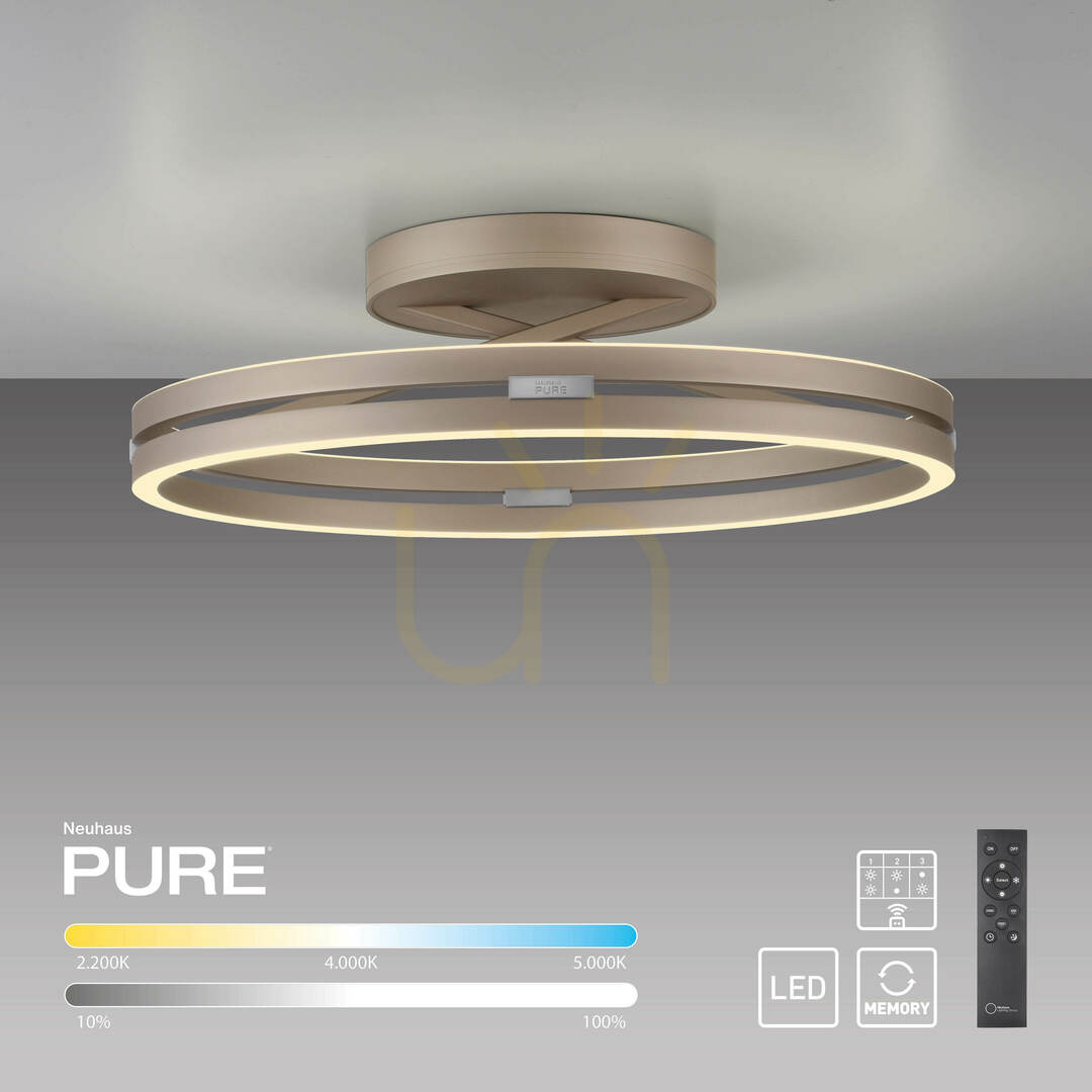 Kilátás PURE LOOP 6552-97 barna mennyezeti lámpa, 2xLED PURE LOOP 6552-97 barna mennyezeti lámpa, 2xLED