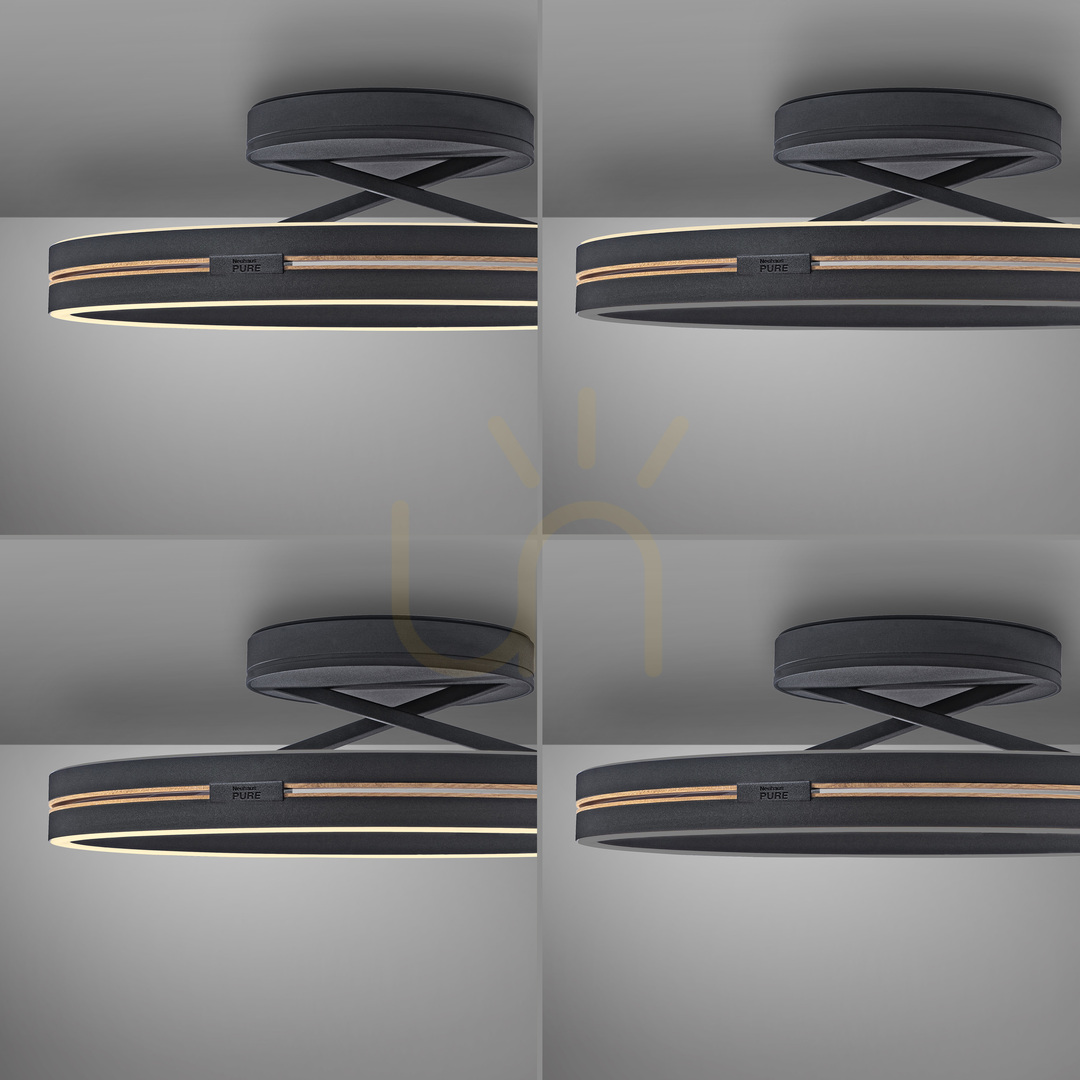 Kilátás PURE LOOP 6552-18 fekete mennyezeti lámpa, 2xLED PURE LOOP 6552-18 fekete mennyezeti lámpa, 2xLED
