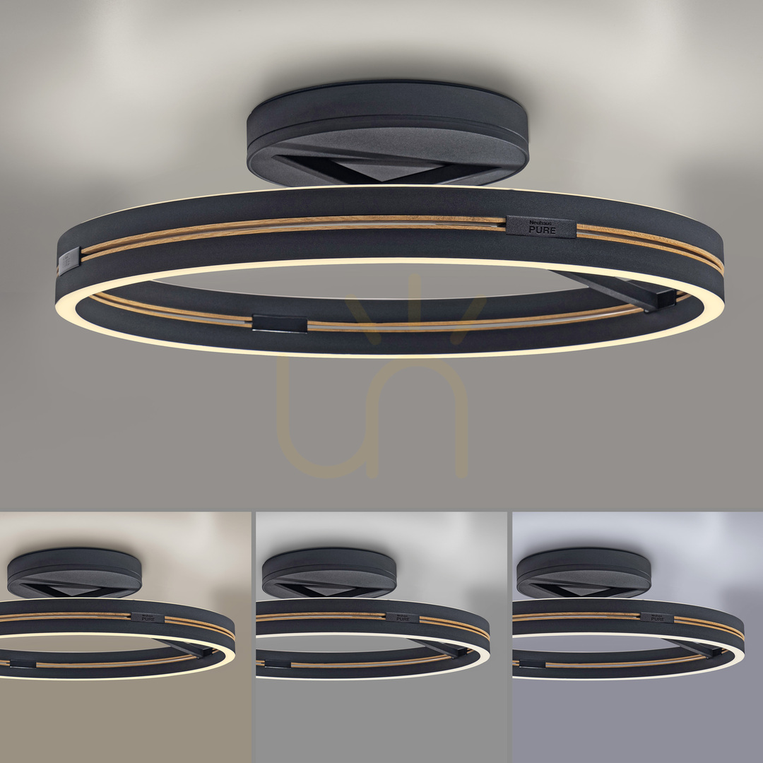 Előnézet PURE LOOP 6552-18 fekete mennyezeti lámpa, 2xLED PURE LOOP 6552-18 fekete mennyezeti lámpa, 2xLED