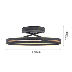PURE LOOP 6552-18 fekete mennyezeti lámpa, 2xLED 2 PURE LOOP 6552-18 fekete mennyezeti lámpa, 2xLED small 2