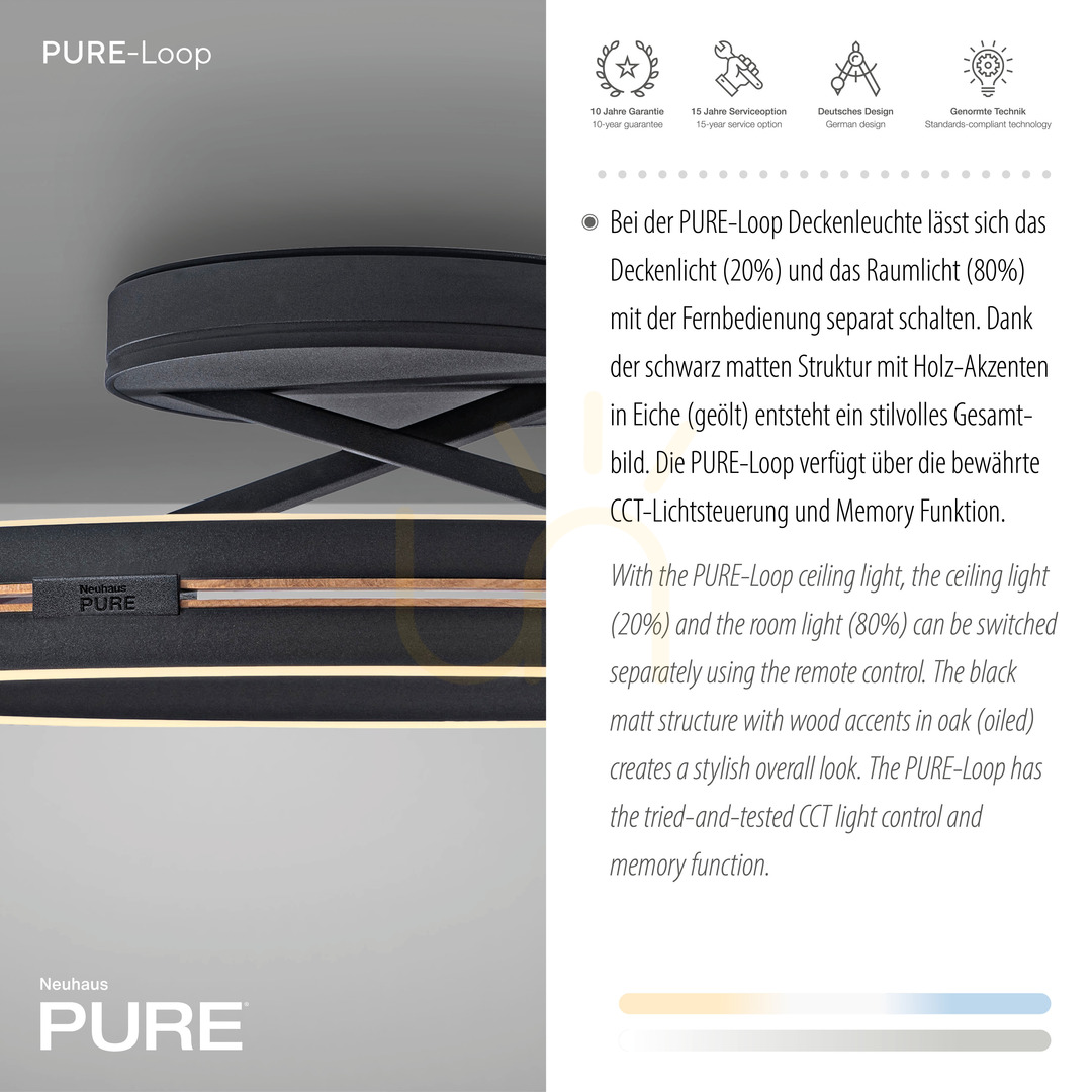 Kijelző PURE LOOP 6552-18 fekete mennyezeti lámpa, 2xLED PURE LOOP 6552-18 fekete mennyezeti lámpa, 2xLED