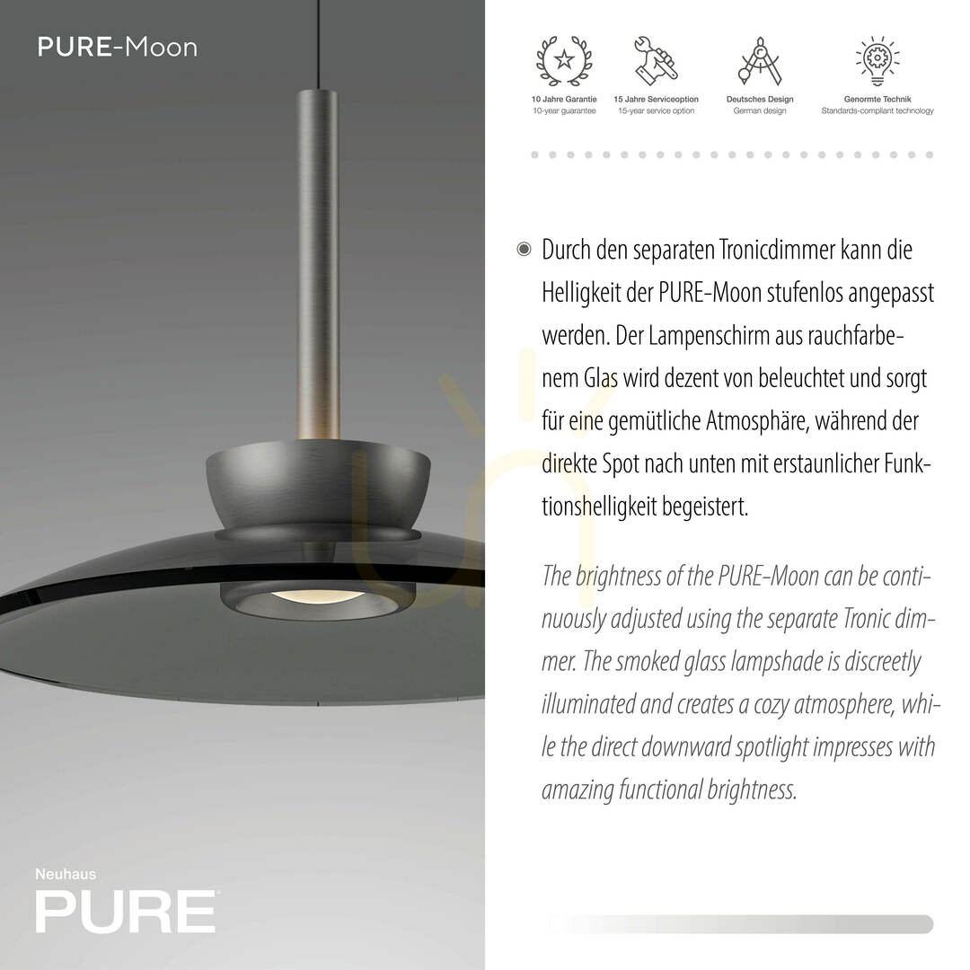 Előnézet PURE MOON 2191-15 szürke, 2xLED-es függesztett lámpa PURE MOON 2191-15 szürke, 2xLED-es függesztett lámpa