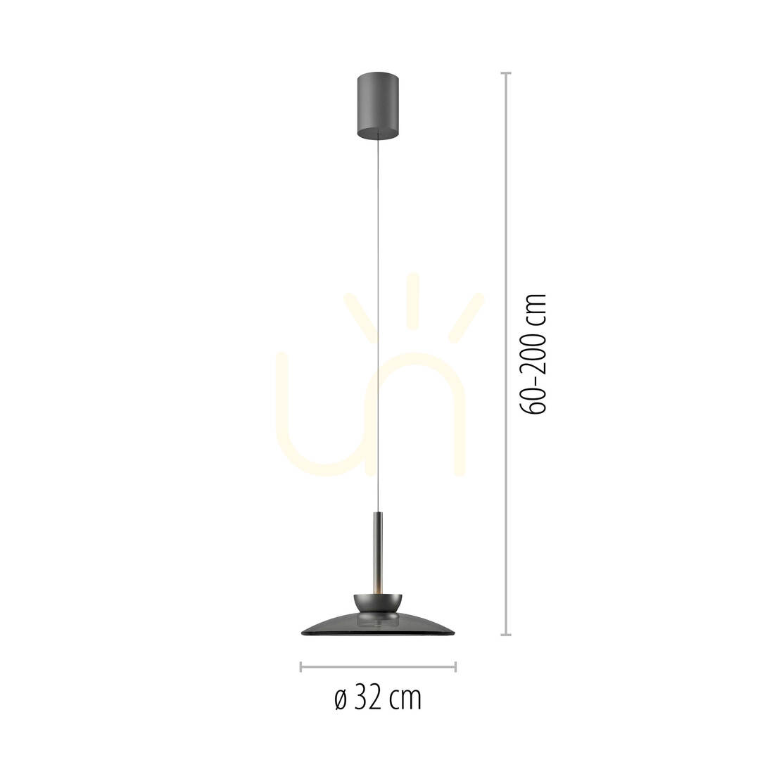 Kijelző PURE MOON 2191-15 szürke, 2xLED-es függesztett lámpa PURE MOON 2191-15 szürke, 2xLED-es függesztett lámpa