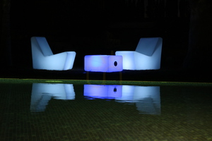 TARIDA SIT 3159 fehér kerti szék 1 db LED-lámpával small 4