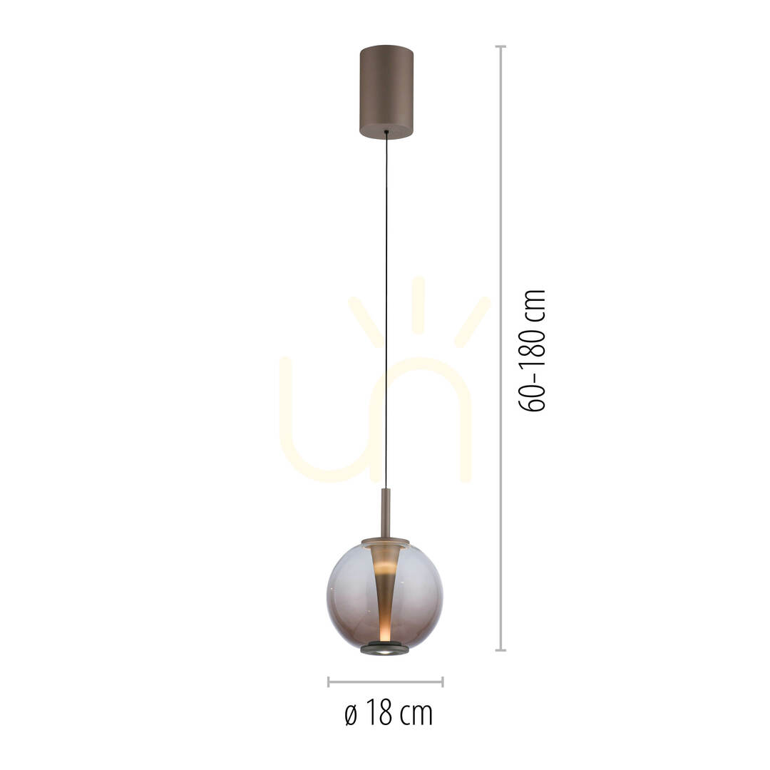 Előnézet PURE INFINITY 2220-97 függesztett lámpa, barna, 1xLED PURE INFINITY 2220-97 függesztett lámpa, barna, 1xLED