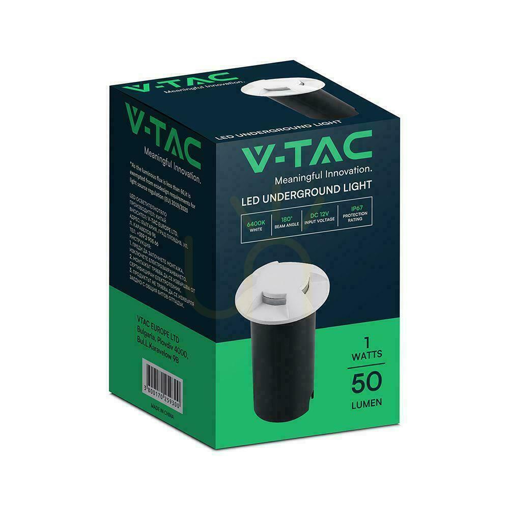 Kijelző V-TAC 1 W-os fehér, négyoldalas, IP67-es, járművel áthajtható kerti talajlámpa VT-1171, 6400 K, 50 lm V-TAC 1 W-os fehér, négyoldalas, IP67-es, járművel áthajtható kerti talajlámpa VT-1171, 6400 K, 50 lm