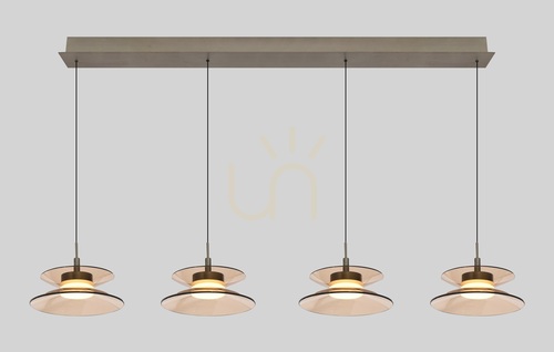 Jelölje be CREMA Straight 4-Light függőlámpa, barna / kávé színű árnyék 7058-421 Aviano