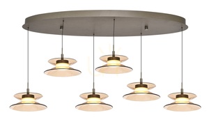 CREMA ovális, 6 lámpás függőlámpa, barna / kávé színű lámpaernyő 7058-621 Aviano small 1