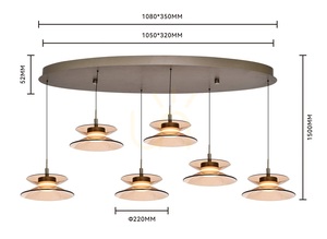 CREMA ovális, 6 lámpás függőlámpa, barna / kávé színű lámpaernyő 7058-621 Aviano small 5