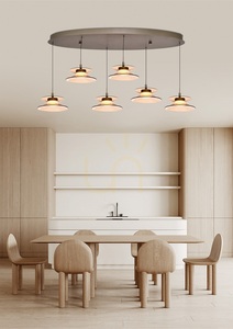 CREMA ovális, 6 lámpás függőlámpa, barna / kávé színű lámpaernyő 7058-621 Aviano small 0