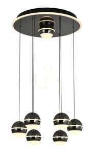 BIARRITZ 7-lámpás függesztett lámpa, fekete króm, 5047-805, Aviano small 3