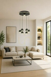 BIARRITZ 7-lámpás függesztett lámpa, fekete króm, 5047-805, Aviano small 0