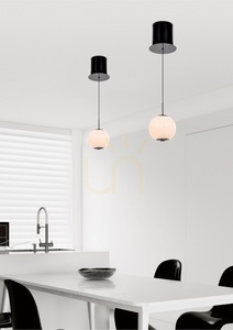 Aviano LUBERON 6051-105 LED függőlámpa, fekete króm, fehér gömb 12 cm small 0