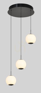 LUBERON kerek, háromlámpás LED függőlámpa, fekete króm, 5051-305, Aviano small 1