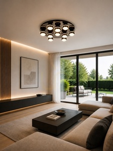 BIARRITZ kerek LED mennyezeti lámpa, fekete króm, 9047-1005, Aviano small 5