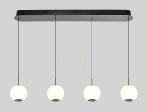 LUBERON 4-lámpás, egyenes LED-es függesztett lámpa, fekete króm, 7051-405, Aviano small 1