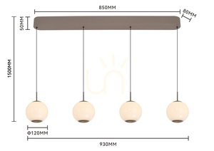 LUBERON Cashmere 7051-413 Aviano 4-lámpás, egyenes LED-es függőlámpa small 3