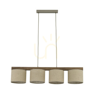 Viga Shade diófa függőlámpa, 4 db XE27-es izzóval small 8