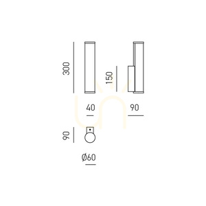 GAP480C Fehér Gea Luce fali lámpa, IP44 small 1