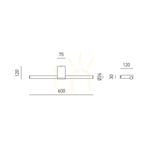 GAP561 Fekete Gea Luce fali lámpa, IP44 small 1