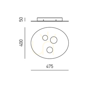 LUNA P/P FLUPB1 mennyezeti lámpa, fehér, Gea Luce small 1