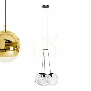 Függőlámpa s.luce Orb, 3 izzós, átlátszó üveggömbökkel, E27, Ø40 cm small 10