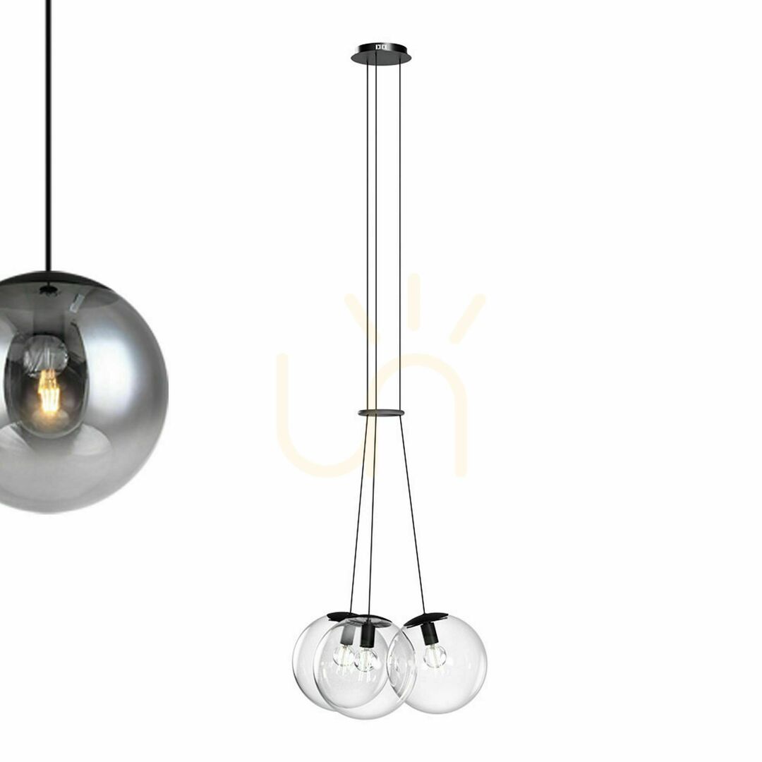 Előadás Függőlámpa s.luce Orb, 3 izzós, barna üveggömbökkel, E27, 40 cm Függőlámpa s.luce Orb, 3 izzós, barna üveggömbökkel, E27, 40 cm