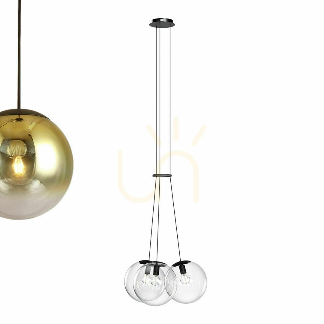 Előadás Függőlámpa s.luce Orb, 3 izzós, barna üveggömbös, E27, 40 cm Függőlámpa s.luce Orb, 3 izzós, barna üveggömbös, E27, 40 cm