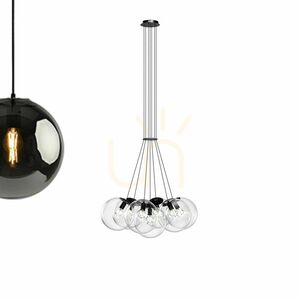 Függőlámpa s.luce Orb, 7 izzós, barna üveggömbökkel, E27 12 Függőlámpa s.luce Orb, 7 izzós, barna üveggömbökkel, E27 small 12