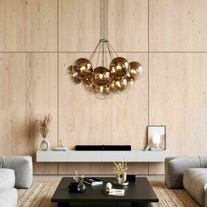 Függőlámpa s.luce Orb, 7 izzós, átlátszó üveggömbökkel, E27 2 Függőlámpa s.luce Orb, 7 izzós, átlátszó üveggömbökkel, E27 small 2