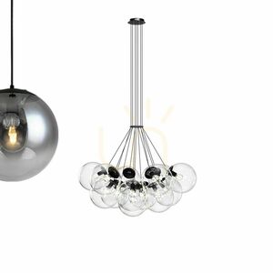 Függőlámpa s.luce Orb, 13 fényforrásos, füstszínű üveggömbökkel, E27 12 Függőlámpa s.luce Orb, 13 fényforrásos, füstszínű üveggömbökkel, E27 small 12
