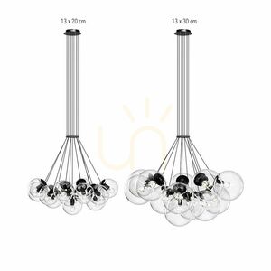 Csillár s.luce Orb, 13 fényforrásos, füstszínű üveggömbökkel, E27 small 10