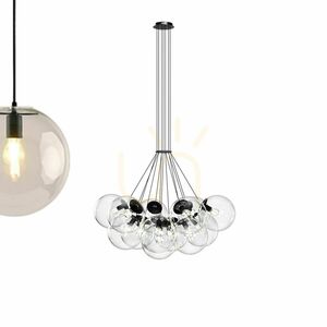 Csillár s.luce Orb, 13 fényforrásos, füstszínű üveggömbökkel, E27 small 8