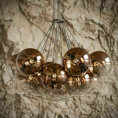 Jelölje be Csillár s.luce Orb, 13 fényforrásos, barna üveggömbökkel, E27, Ø40 cm