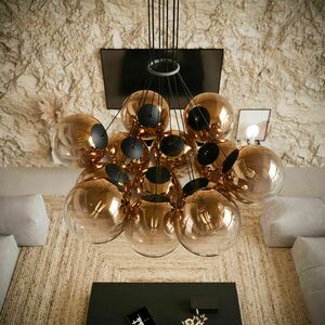 Csillár s.luce Orb, 13 fényforrásos, barna üveggömbökkel, E27, Ø40 cm 4 Csillár s.luce Orb, 13 fényforrásos, barna üveggömbökkel, E27, Ø40 cm small 4
